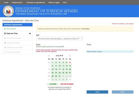 passport gov.ph/appointment/individual/schedule